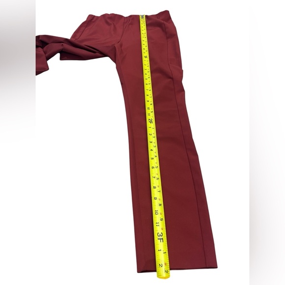 THEORY Pants Navalane Back Zipper Red Straight Size 8 Elastic Waist High Waisted - Picture 7 of 12